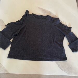 Zara Collection Cold-Shoulder Sweater in Charcoal Size Large
